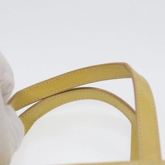 PRADA Hand Bag Enamel Yellow Silver Auth bs17418 - Picture 9 of 16